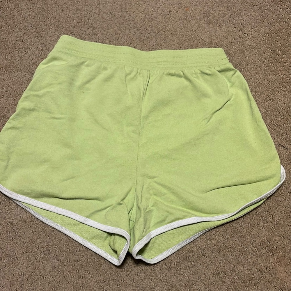green lined shorts